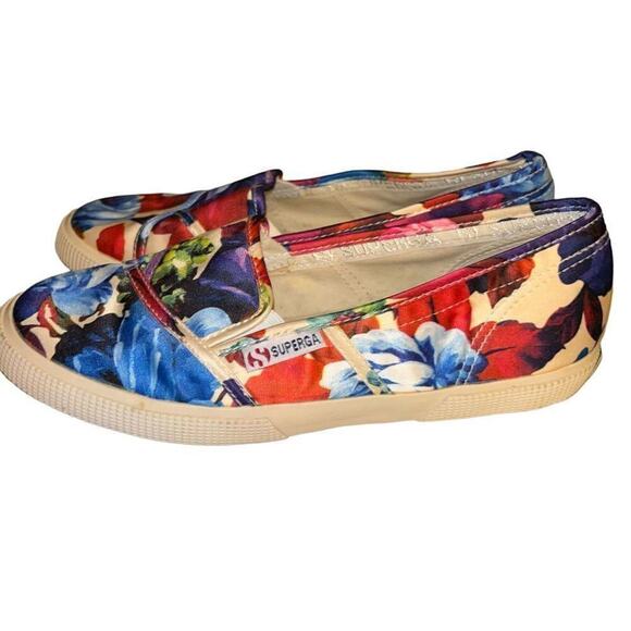 Superga Bloomingdale’s limited edition floral print satin sneakers 37 1/2 or 7 - Picture 4 of 6